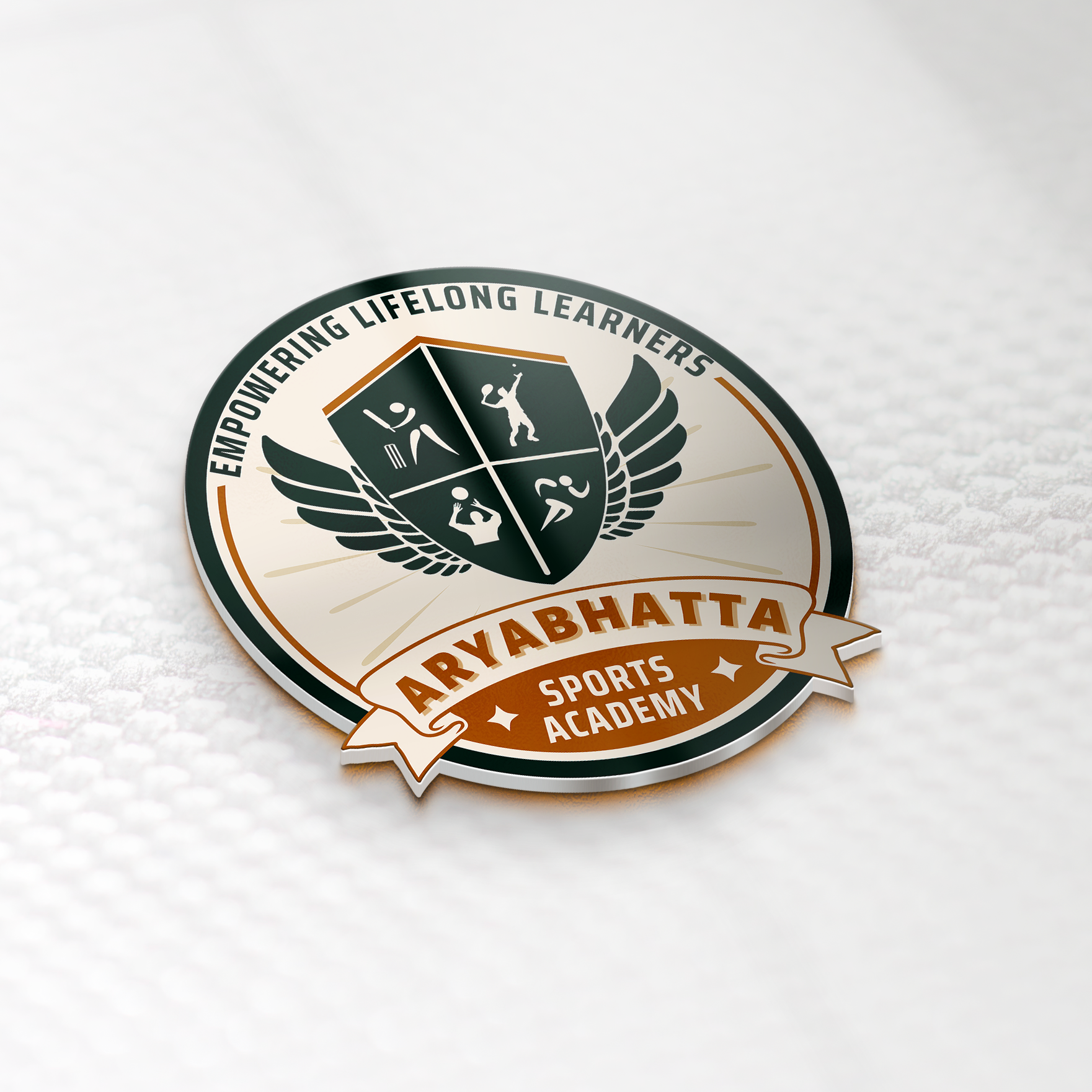 Aryabhatta Sports Academy logo mockup